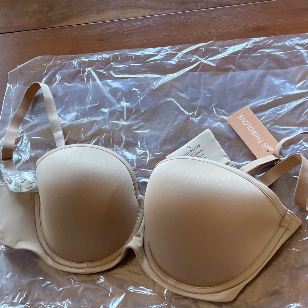 NWT 34E ThirdLove Taupe Classic Strapless Bra (sold out online)